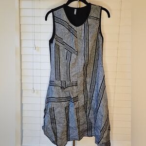 Inizio Asymmetrical Dress in Black and Gray